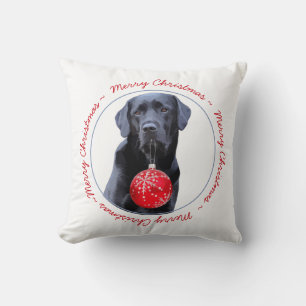 Labrador Retriever God jul Hund Svart lab Kudde