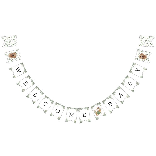 Labrador Retriever Greenery Baby Shower Puppy Vimplar (Alla)