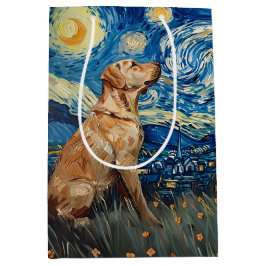 Labrador Retriever Gul lab Hund Starry Night