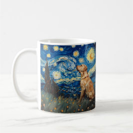 Labrador Retriever Gul lab Hund Starry Night Kaffemugg