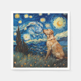 Labrador Retriever Gul lab Hund Starry Night Pappersservett