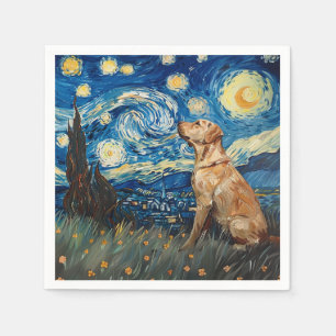 Labrador Retriever Gul lab Hund Starry Night Pappersservett