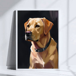 Labrador Retriever | Gul Lab Husdjur Hund Målning Poster