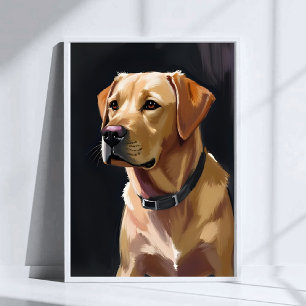 Labrador Retriever Gul Lab Husdjur Hund Målning Poster