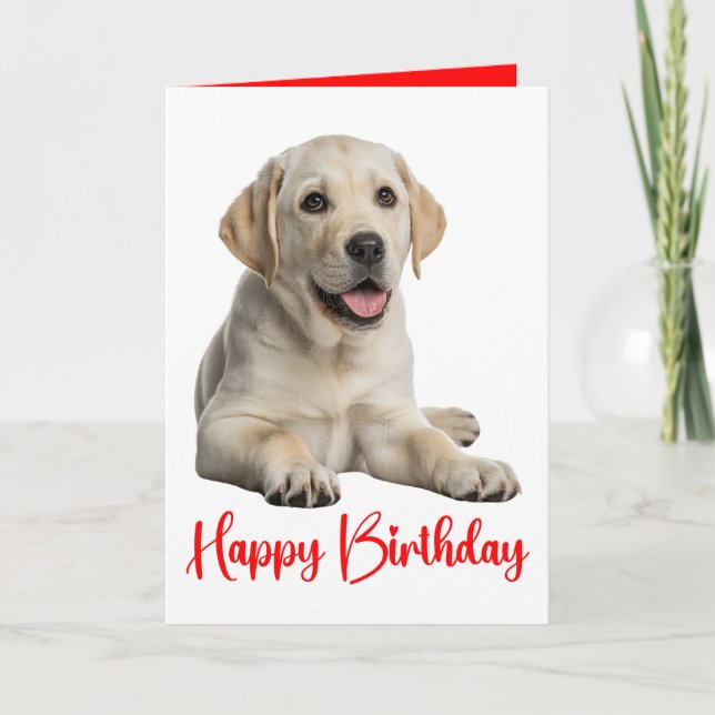 Labrador Retriever Gul Lab Valp Hund Födelsedag Kort (Framsida)