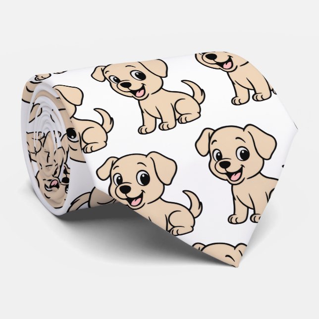 Labrador Retriever Gul Tecknad Sittande Slips (Rullad)