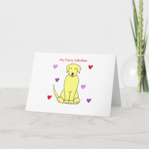 Labrador Retriever Gult Hårig Valentine Helgkort