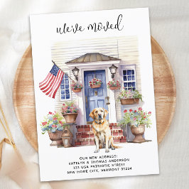Labrador Retriever Gult Hund Patriotic Pet Flytta Meddelande