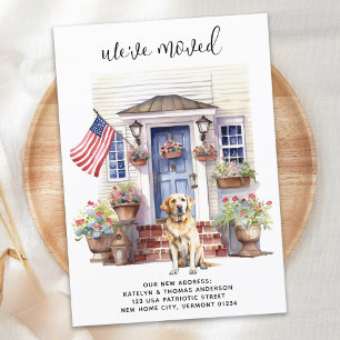 Labrador Retriever Gult Hund Patriotic Pet Flytta Meddelande