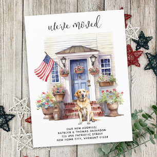 Labrador Retriever Gult Hund Patriotic Pet Flytta Meddelande Vykort