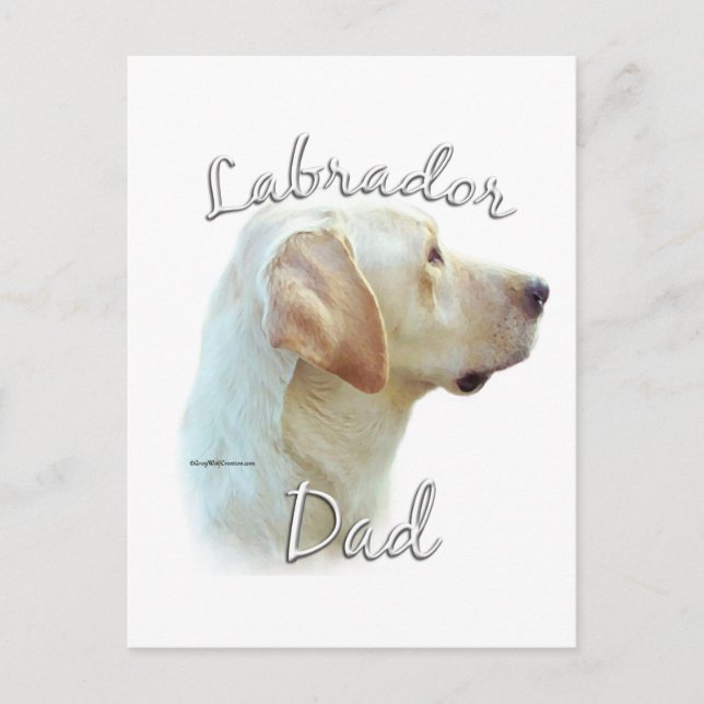 Labrador Retriever (gult) Pappa 2 Vykort (Framsida)