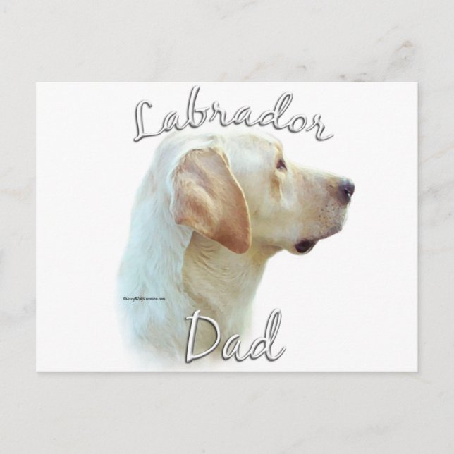 Labrador Retriever (gult) Pappa 2 Vykort (Framsida)