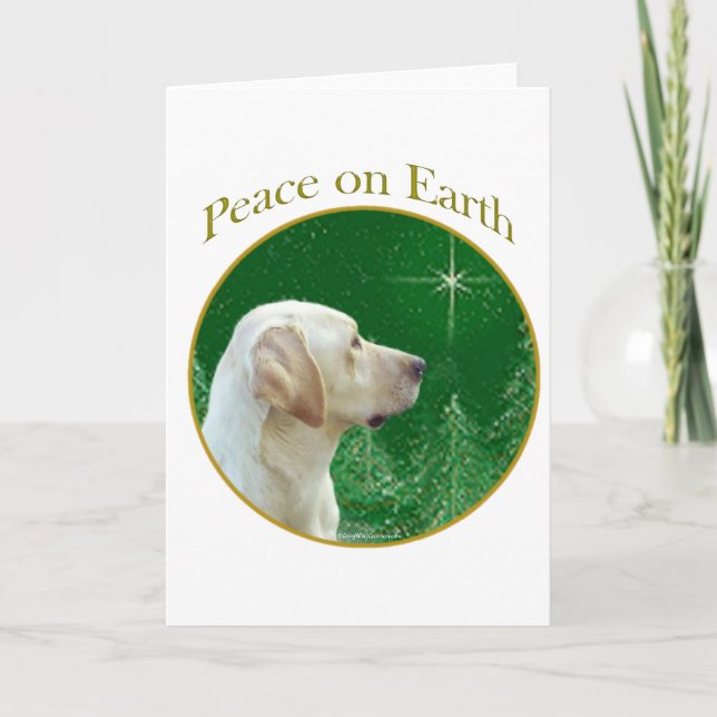 Labrador Retriever (gult) Peace Helgkort (Framsida)