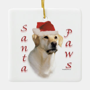 Labrador Retriever (gult) Santa Tassar Julgransprydnad Keramik