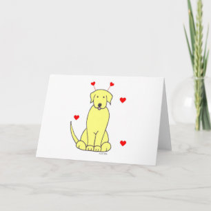Labrador Retriever Gult Valentine Öron Card Helgkort