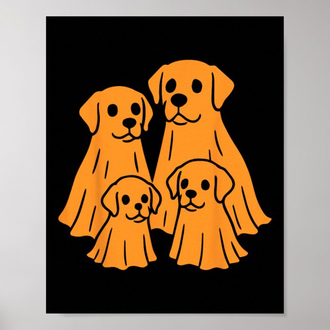 Labrador Retriever Halloween Ghost Family Funny Do Poster (Framsidan)