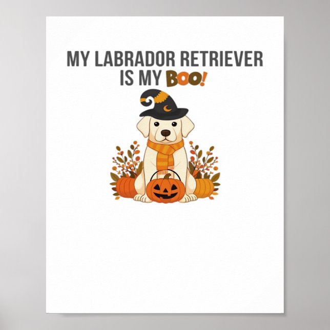 Labrador Retriever Halloween Hund Funny Spooky Boo Poster (Framsidan)