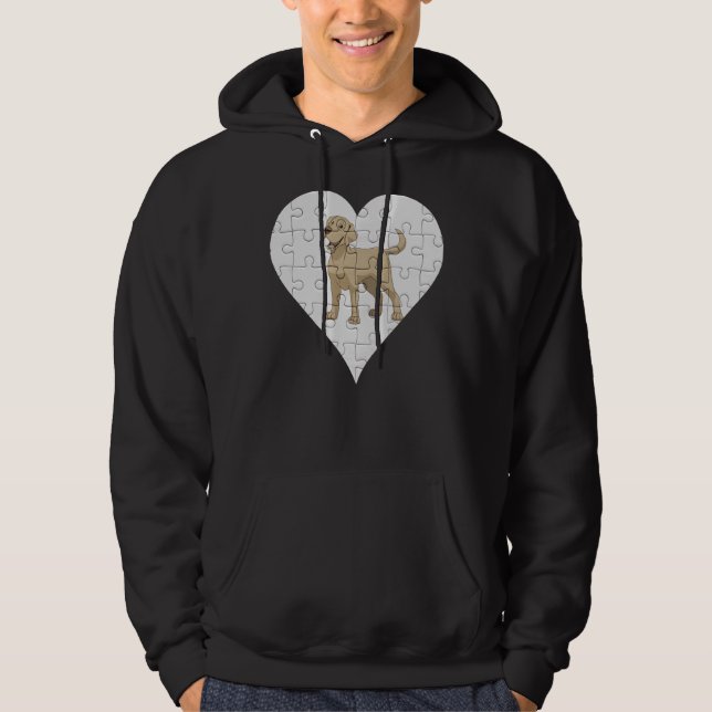 Labrador Retriever Heart Jigsåg Delar Labrador Re Hoodie (Framsida)