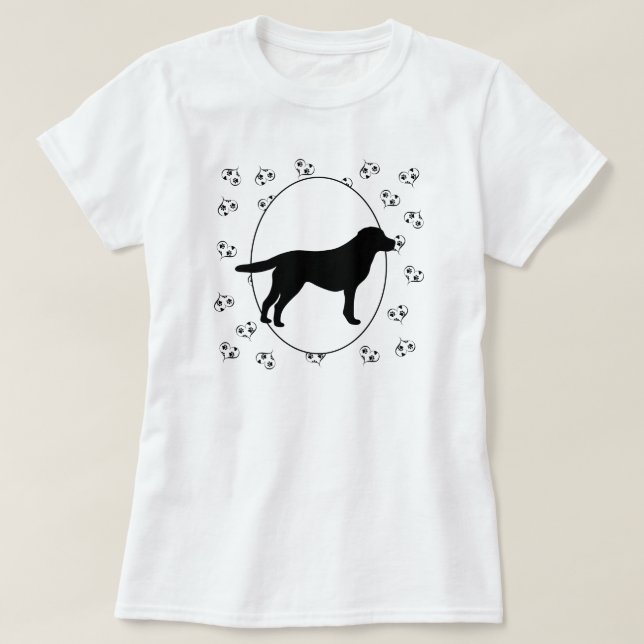 Labrador Retriever Hearts och Tassavtrycks Tee (Design framsida)