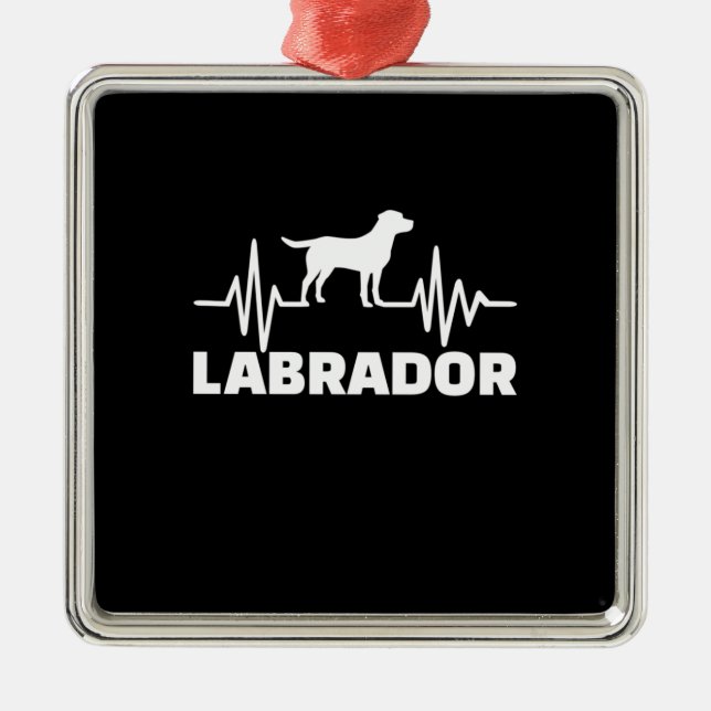Labrador Retriever Heartslag Julgransprydnad Metall (Framsidan)