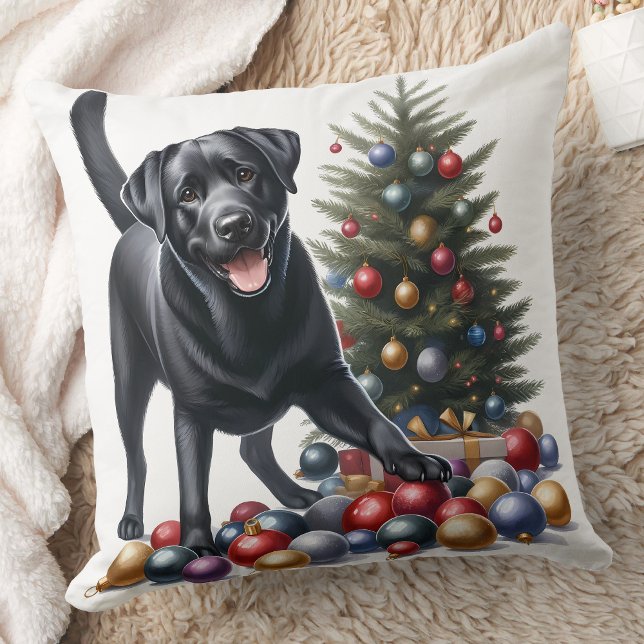 Labrador Retriever Helgdag jul i Hund Kudde (Skapare uppladdad)