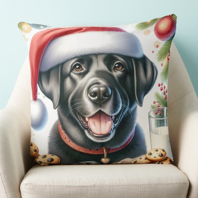 Labrador Retriever Helgdag Santa Hund jul Kudde (Skapare uppladdad)