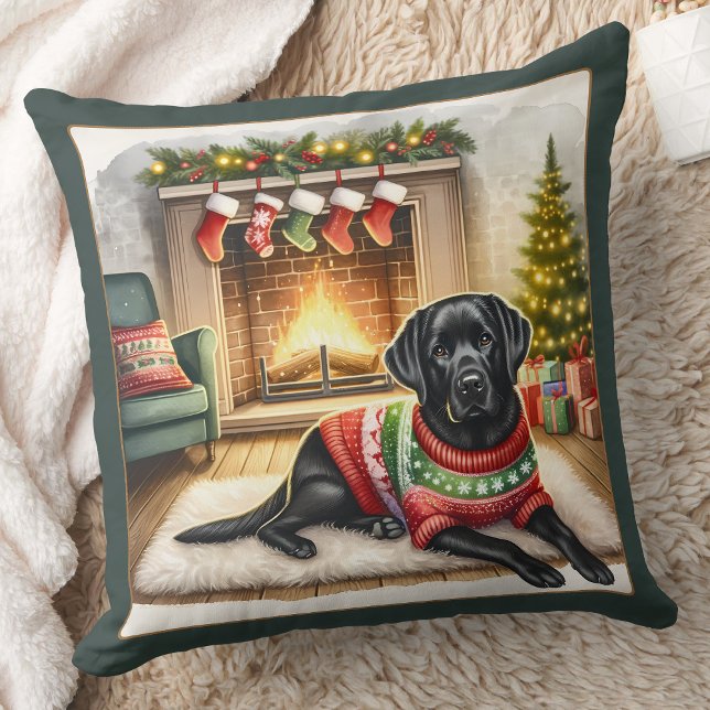 Labrador Retriever Helgdag Svart lab Kudde (Skapare uppladdad)