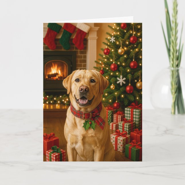 Labrador Retriever Holiday Card Helgkort (Framsida)