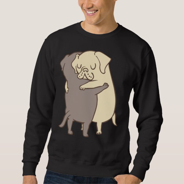 Labrador Retriever Hugs Lång Ärmad Tröja (Framsida)