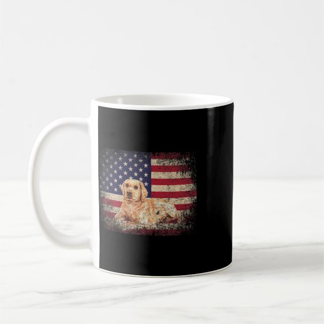 Labrador Retriever Hund 4:e Juli Present Amerikans Kaffemugg (Vänster)