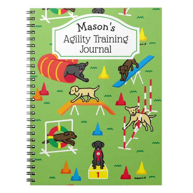 Labrador Retriever Hund Agility Träning Anteckningsbok (Framsidan)
