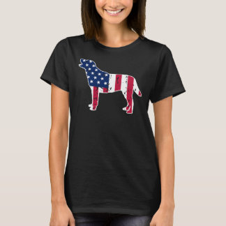 Labrador Retriever Hund American Flagga 4:e juli T Shirt