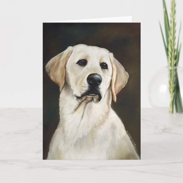 Labrador Retriever Hund Art Greeting Card Kort (Framsida)