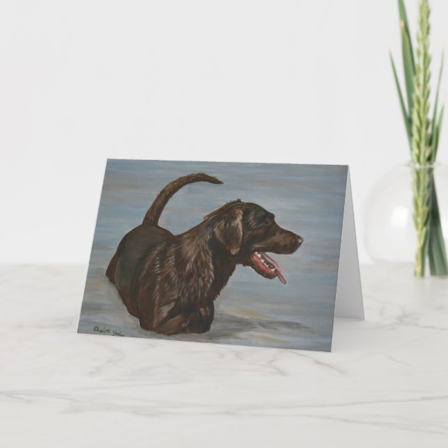 Labrador Retriever Hund Art Greeting Card Kort (Framsida)