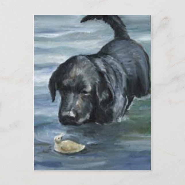 "Labrador Retriever" Hund Art Postkort Vykort (Framsida)