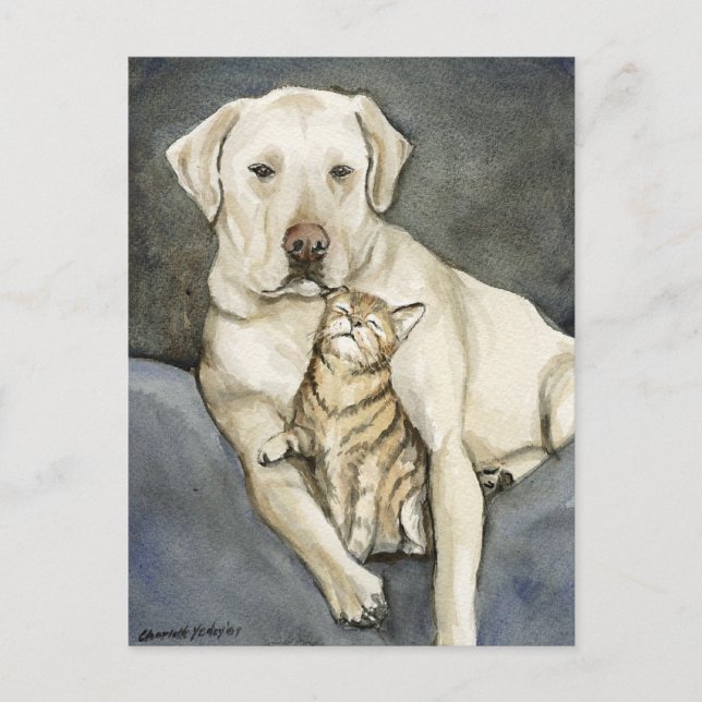 Labrador Retriever Hund Art-vykort Vykort (Framsida)