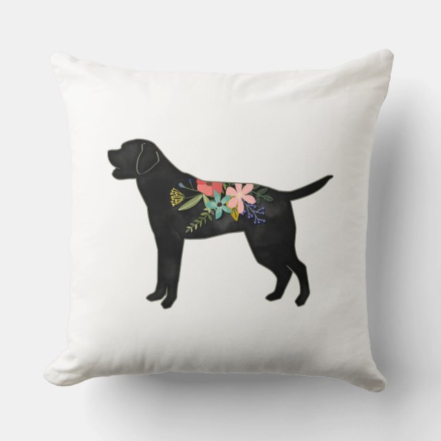 Labrador Retriever Hund aveln Bohemian Blommigt Kudde (Framsida)