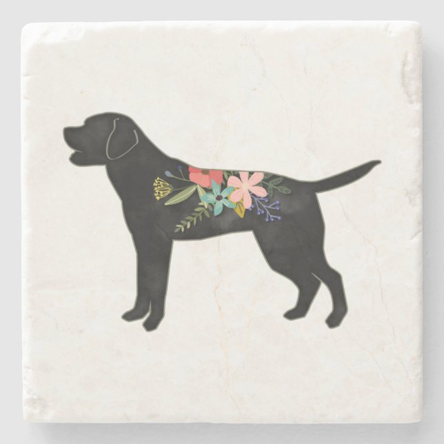 Labrador Retriever Hund aveln Bohemian Blommigt Stenunderlägg (Framsidan)