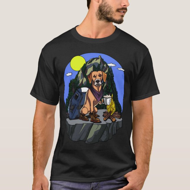 Labrador Retriever Hund Camping T Shirt (Framsida)