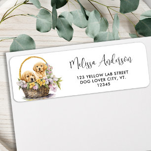 Labrador Retriever Hund Cute Puppies Returadress Returadress Etikett