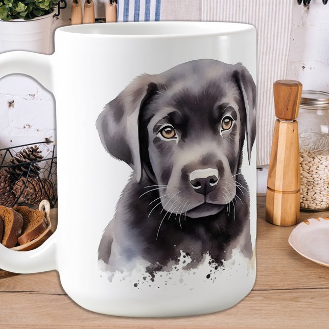 Labrador Retriever Hund Cute Watercolor Puppy Kaffemugg (Skapare uppladdad)