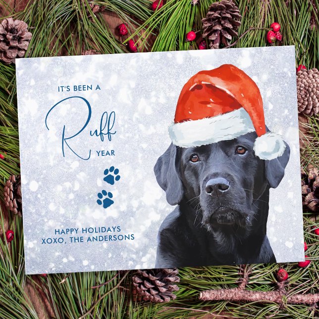 Labrador Retriever Hund Funny Ruff Year in Review Julkort (Skapare uppladdad)