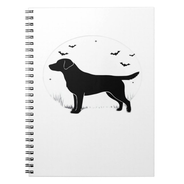 Labrador Retriever Hund - Halloween Måne Silhouett Anteckningsbok (Framsidan)