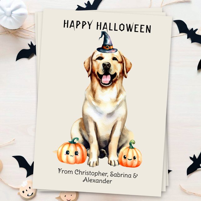 Labrador Retriever Hund Happy halloween Julkort (Skapare uppladdad)