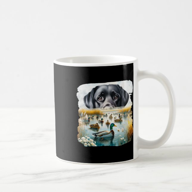 Labrador Retriever Hund Hundar Us Flagga Anka Hunt Kaffemugg (Höger)