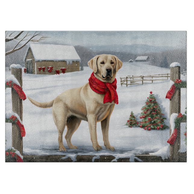 Labrador Retriever Hund i Snö jul (Framsidan)