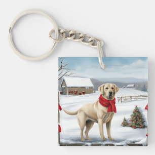 Labrador Retriever Hund i Snö Jul