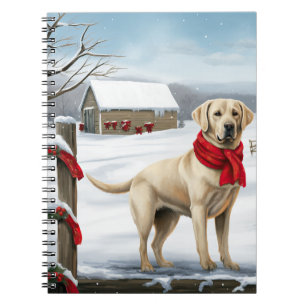 Labrador Retriever Hund i Snö Jul Anteckningsbok