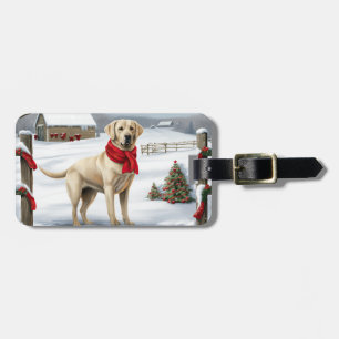 Labrador Retriever Hund i Snö Jul Bagagebricka