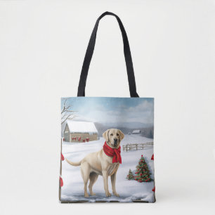 Labrador Retriever Hund i Snö jul Tygkasse